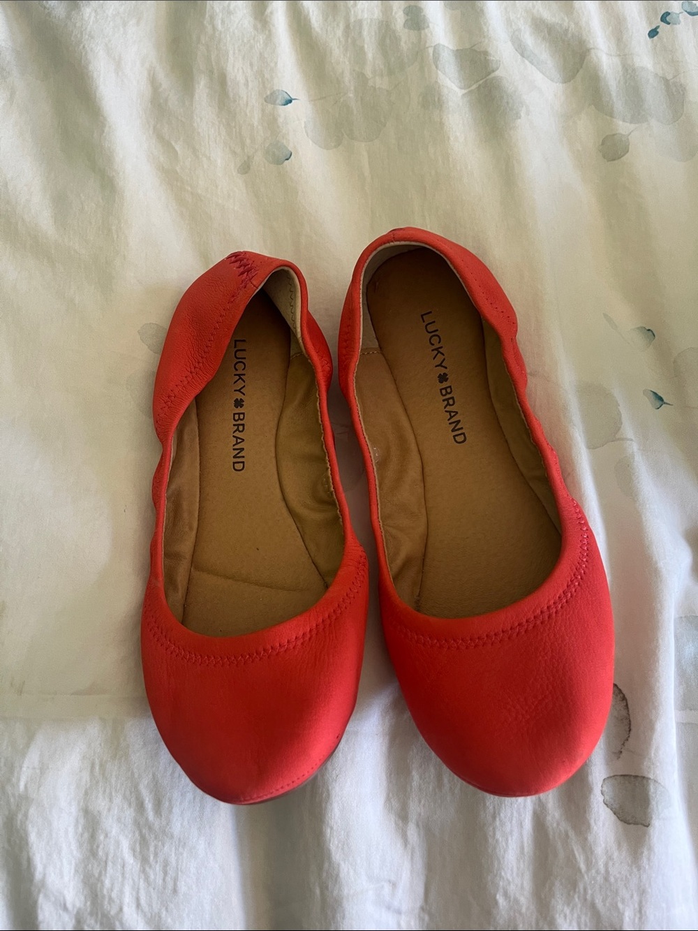Lucky Brand Coral-Red Ballet Flats